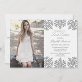 Silver Snowflake Winter Sweet 16 Kaart (Voorkant)