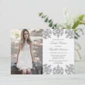 Silver Snowflake Winter Sweet 16 Kaart (Staand voorkant)