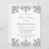 Silver Snowflake Winter Sweet 16 Kaart (Voorkant)
