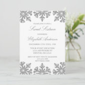 Silver Snowflake Winter Sweet 16 Kaart (Staand voorkant)