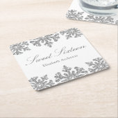 Silver Snowflake Winter Sweet 16 Kartonnen Onderzetters (Schuin)