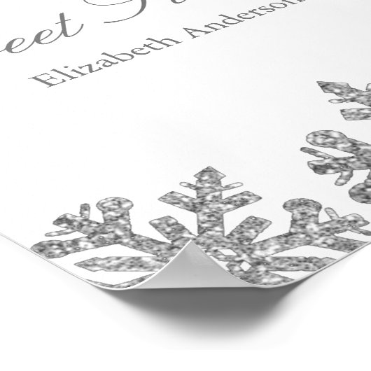 Silver Snowflake Winter Sweet 16 Poster (Hoek)
