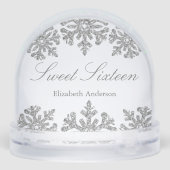 Silver Snowflake Winter Sweet 16 Sneeuwbol (Achterkant)