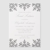 Silver Snowflake Winter Sweet 16 Vellum Uitnodigingen (Voorkant)