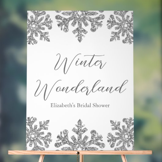 Silver Snowflake Winter Vrijgezellenfeest Acryl Bord (Neutraal)