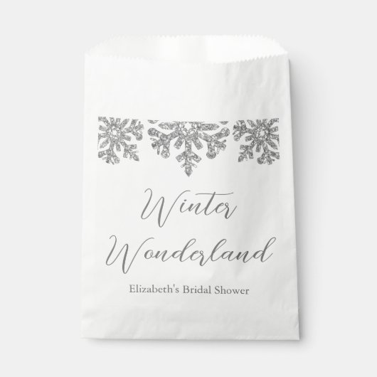 Silver Snowflake Winter Vrijgezellenfeest Bedankzakje (Voorkant)