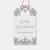 Silver Snowflake Winter Vrijgezellenfeest Cadeaulabel (Voorkant)