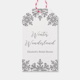 Silver Snowflake Winter Vrijgezellenfeest Cadeaulabel