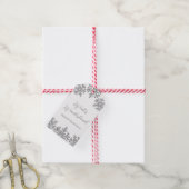 Silver Snowflake Winter Vrijgezellenfeest Cadeaulabel (Met Touw)
