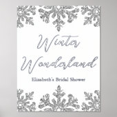 Silver Snowflake Winter Vrijgezellenfeest Folie Afdrukken (Voorkant)