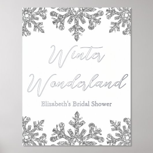 Silver Snowflake Winter Vrijgezellenfeest Folie Afdrukken (Voorkant)