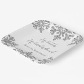 Silver Snowflake Winter Vrijgezellenfeest Papieren Bordje (Gebogen)