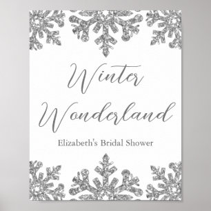 Silver Snowflake Winter Vrijgezellenfeest Poster