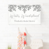 Silver Snowflake Winter Vrijgezellenfeest Spandoek (Insitu)
