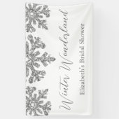 Silver Snowflake Winter Vrijgezellenfeest Spandoek (Verticaal)