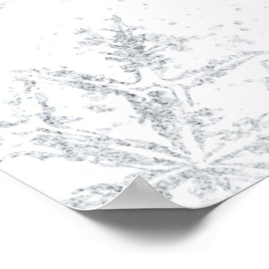Silver Snowflake Winter Weddenschap Welkomstteken Poster (Hoek)