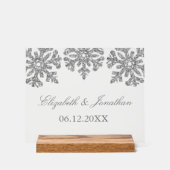 Silver Snowflake Winter Wedding Acryl Bord (Voorkant)