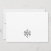 Silver Snowflake Winter Wedding Bedankkaart (Achterkant)