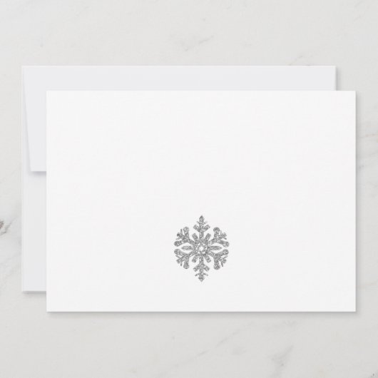 Silver Snowflake Winter Wedding Bedankkaart (Achterkant)