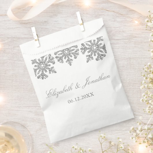 Silver Snowflake Winter Wedding Bedankzakje (Geknipt)