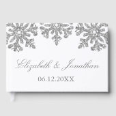 Silver Snowflake Winter Wedding Gastenboek (Voorkant)