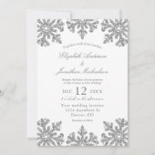 Silver Snowflake Winter Wedding Kaart (Voorkant)
