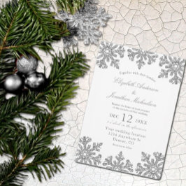 Silver Snowflake Winter Wedding Kaart