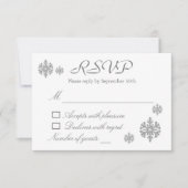 Silver Snowflake Winter Wedding RSVP Kaart (Voorkant)