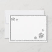 Silver Snowflake Winter Wedding RSVP Kaart (Achterkant)