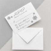 Silver Snowflake Winter Wedding RSVP Kaart