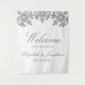 Silver Snowflake Winter Wedding Wandkleed (Voorkant)