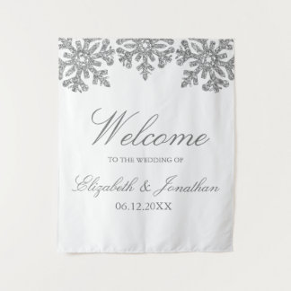 Silver Snowflake Winter Wedding Wandkleed