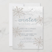 Silver Snowflake Winter Wonderland Birthday Kaart (Voorkant)