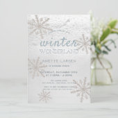 Silver Snowflake Winter Wonderland Birthday Kaart (Staand voorkant)