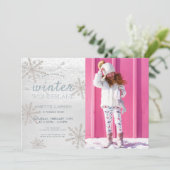 Silver Snowflake Winter Wonderland Foto Verjaardag Kaart (Staand voorkant)