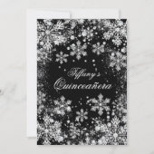 Silver Snowflake Winter Wonderland Quinceanera Kaart (Voorkant)