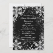 Silver Snowflake Winter Wonderland Quinceanera Kaart (Achterkant)