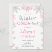 Silver Snowflake Winter Wonderland Verjaardag Uitn Kaart (Voorkant)