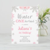 Silver Snowflake Winter Wonderland Verjaardag Uitn Kaart (Staand voorkant)