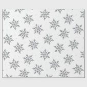 Silver Snowflake Wrapping Paper Cadeaupapier (Vlak)