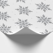 Silver Snowflake Wrapping Paper Cadeaupapier (Hoek)