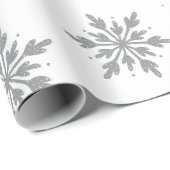 Silver Snowflake Wrapping Paper Cadeaupapier (Rol Hoek)