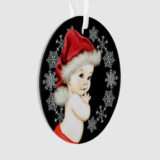 Silver Snowflakes Baby Boy Eerste Kerstdag Ornament (voorkant)