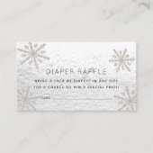 Silver Snowflakes Baby shower Diaper Raffle Ticket Informatiekaartje (Voorkant)