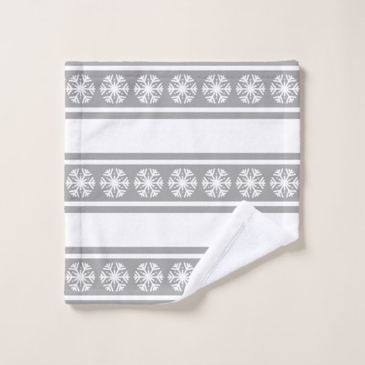 Silver Snowflakes   Bad Handdoek (Wasdoekje)