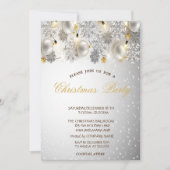 Silver Snowflakes, Balls Company Kerstparty Kaart (Voorkant)