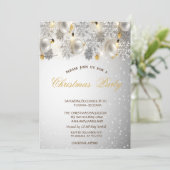 Silver Snowflakes, Balls Company Kerstparty Kaart (Staand voorkant)