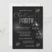 Silver Snowflakes Balls kerst in beslag genomen Kaart (Voorkant)