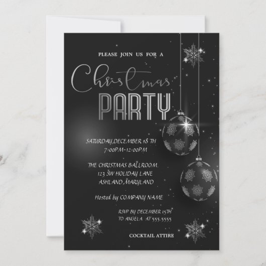 Silver Snowflakes Balls kerst in beslag genomen Kaart (Voorkant)