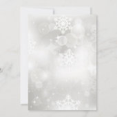 SILVER SNOWFLAKES BOKEH CHRISTMAS PARTY INVITATION KAART (Achterkant)